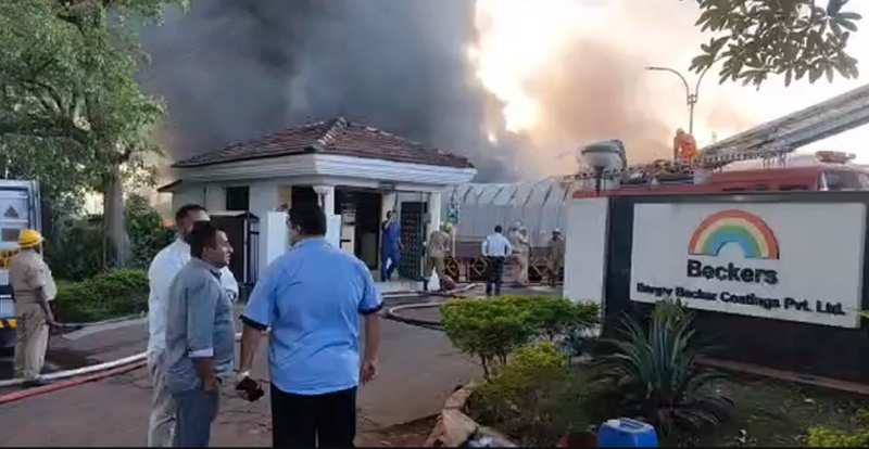 Berger Becker Coatings factory fire Goa at Pilerne Industrial estate