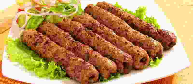 mutton kebab lightly cooked